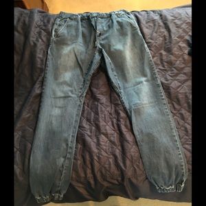 Skinny Denim Jogger Pants